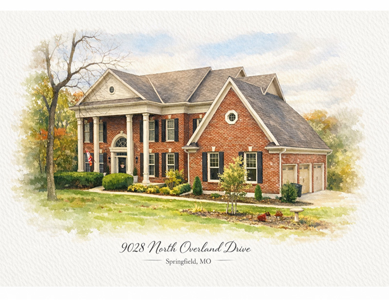 House Watercolor Portrait